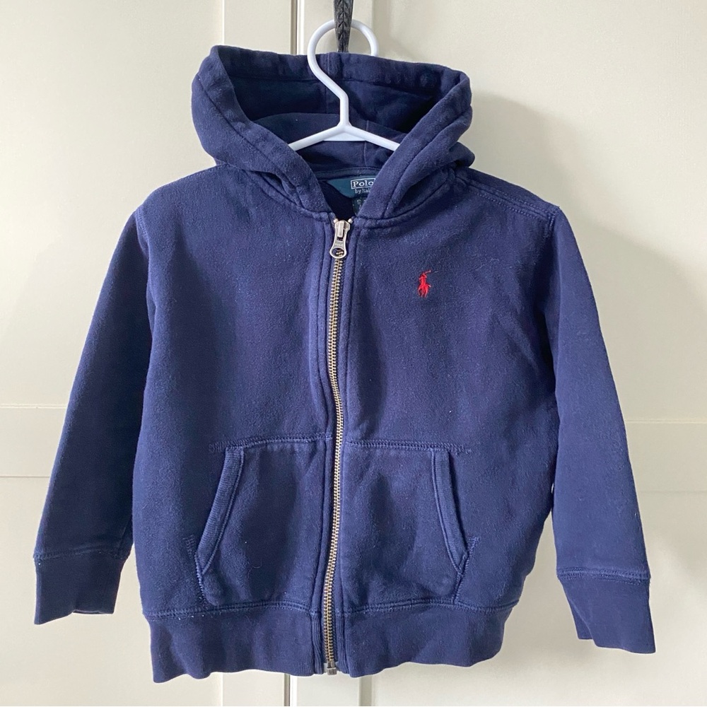 Polo by Ralph Lauren Navy Hoodie with Red Pony Logo Size 3T